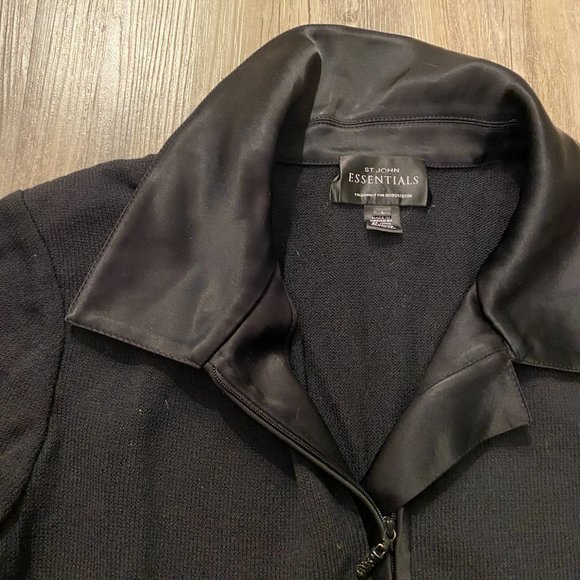 St. John Essentials Black Zip Up Sweater - Picture 10 of 11